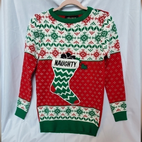 Kids Ugly Christmas Sweater w/ Stocking - Picture 2 of 6